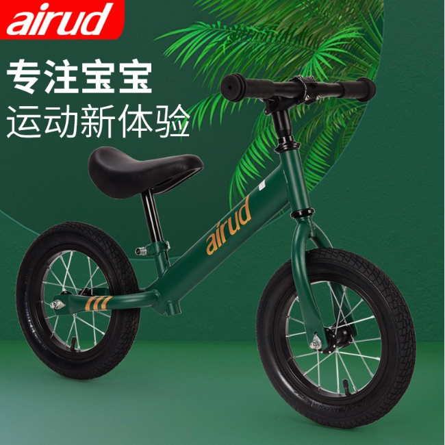 airud儿童平衡车滑步车男女2-3-8岁宝宝滑步车无脚踏单车滑行车有护具自行车小孩玩具溜溜车 绿色 HB-AWH02