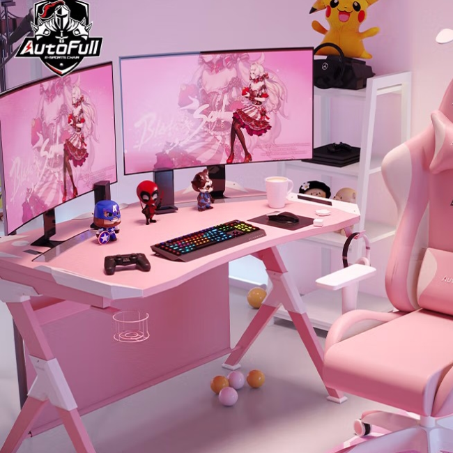 傲风（AutoFull）樱の雪兔 粉色电竞桌电脑桌
