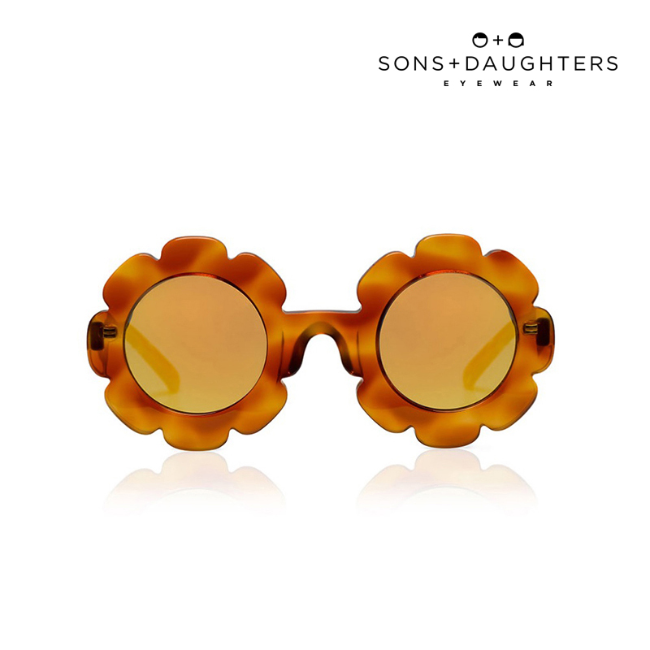 sons+daughters兒童墨鏡可愛男女童嬰兒眼鏡時尚寶寶太陽鏡花朵框PIXIE適用年齡3-9歲