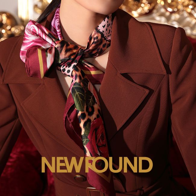 纽方 豹纹玫瑰系列 NL30012丝巾洋气百搭装饰气质丝巾