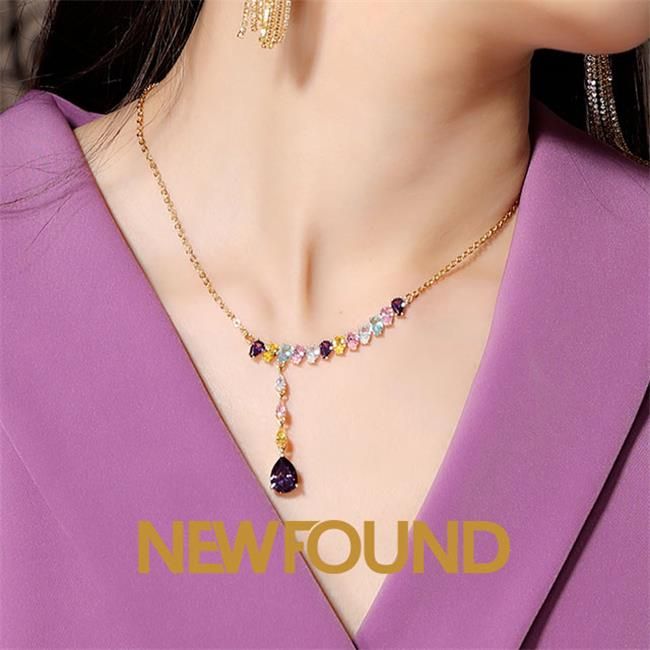 纽方 浓情摩洛哥系列 项链NK30025彩色锆石项链