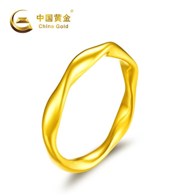 中国黄金（CHINA GOLD）黄金戒指女足金莫比乌斯戒指