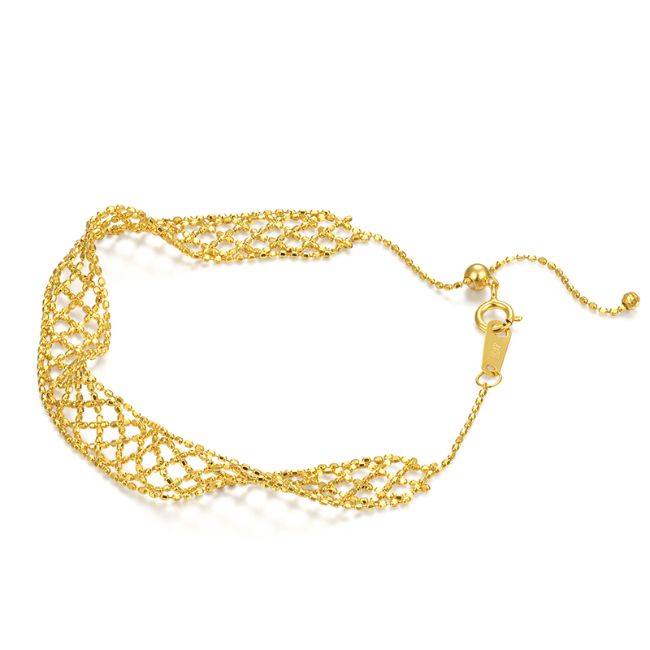 中国黄金（CHINA GOLD）18k金时尚菱格手链