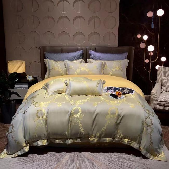 皮尔卡丹家居家纺 床上用品安南提花四件套欧式奢华双人床套装P99069