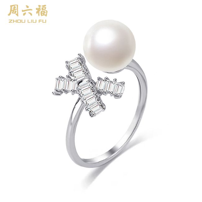 周六福S925银薇梦系列珍珠戒指
