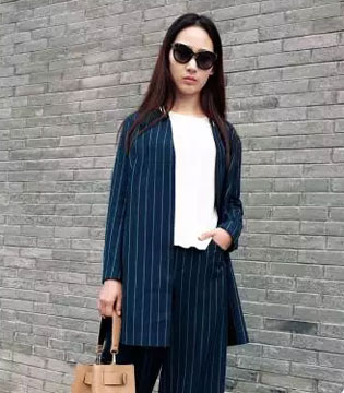NAERSI,织带细节白衬衫,条纹背心连衣裙