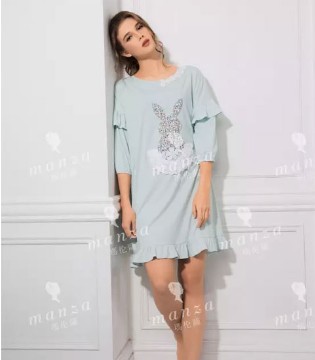 玛伦萨,单色系,家居服,连衣裙,图案