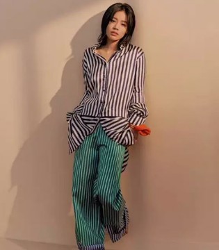 条纹元素,宝姿,搭配