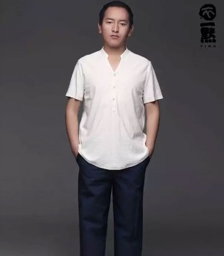 三时一默,棉麻面料,轻中式,素简,男装
