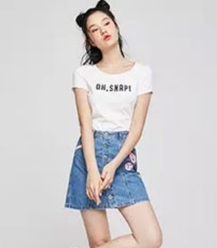 单品搭配,丹宁裙