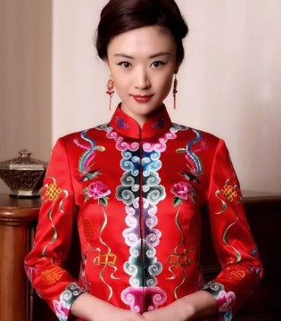 水润天青,礼服,绣花,旗袍,七夕