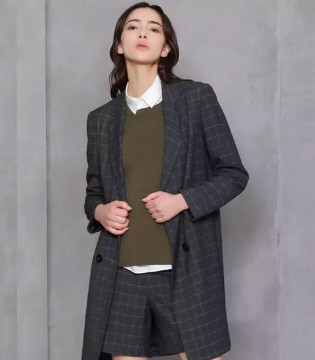拍普儿,格子花纹,西装,秋冬新品,摩登女郎