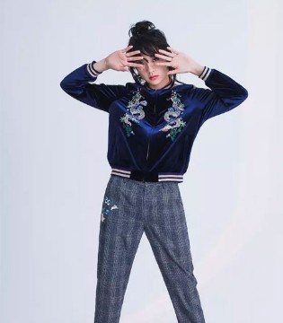 非鱼,花鸟绣外套,夹克外套,棒球服