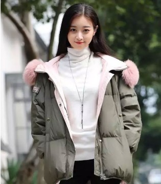 她图TATU ,女装,羽绒服,丝绒羽绒,军绿色