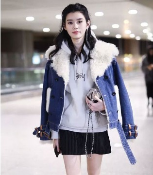 FASVGO,东梵女装,羊羔绒牛仔衣