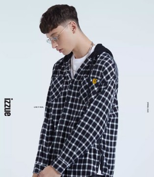 izzue,休闲,格纹,穿搭
