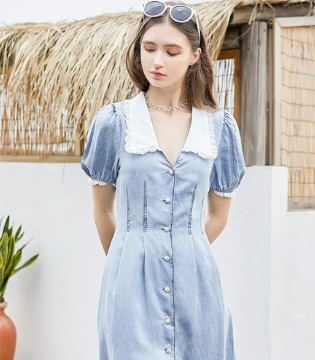 BELLA PARTY ,夏日新品,牛仔连衣裙