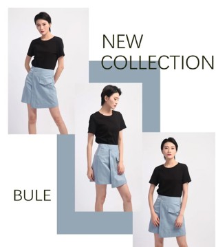 SN服饰,春夏新品,清新轻奢,蓝色穿搭