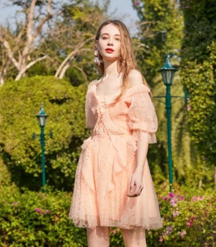 欧点,女装,露肩连衣裙,夏日新品