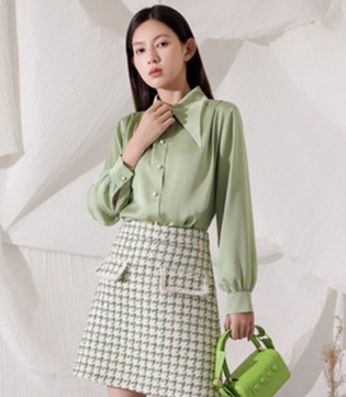 衣莱尔,女装,绿色系穿搭