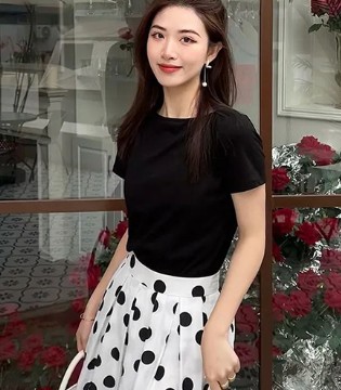德玛纳,波点裙,温柔