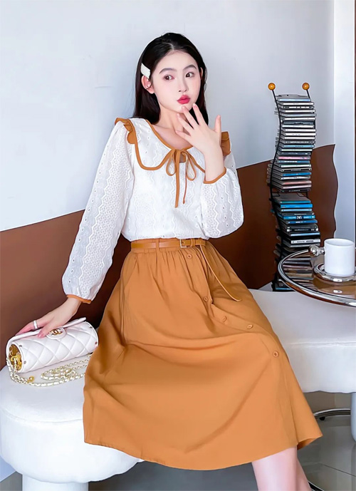 樱之花品牌女装 视觉瘦身?X形连衣裙帮你达成