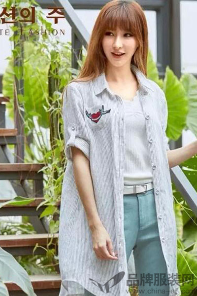 尚州女装2017春夏条纹衬衫