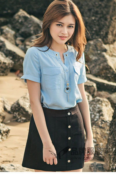 雅奴天使女装2017夏季韩版短袖衬衫
