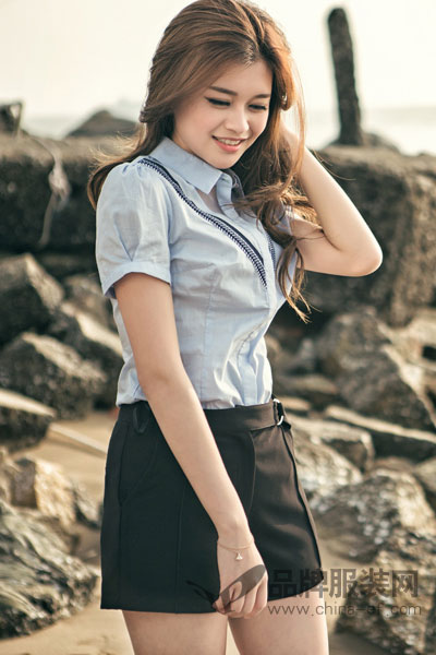 雅奴天使女装2017夏季韩版短袖衬衫