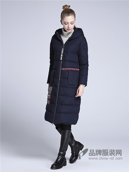 西子印象女装2017秋冬韩版时尚显瘦保暖长款羽绒服女长过膝加厚休闲外套