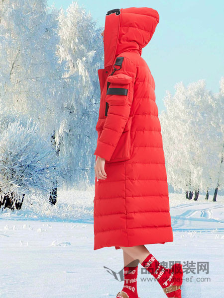卡布依女装2017冬季韩版修身潮双面穿过膝羽绒服女中长款外套