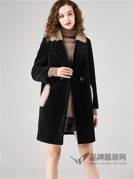 薇薇卡女装2017秋冬韩版中长款时尚显瘦水貂毛羊剪绒皮草大衣