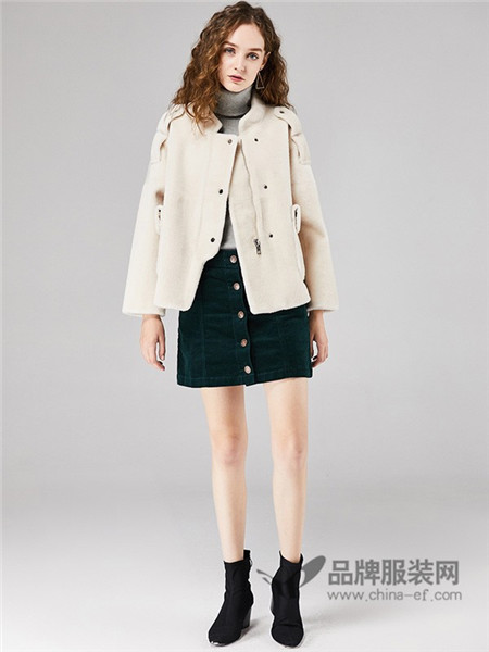 薇薇卡女装羊剪绒大衣女短款新款2017冬季羊羔毛时尚夹克皮草外套