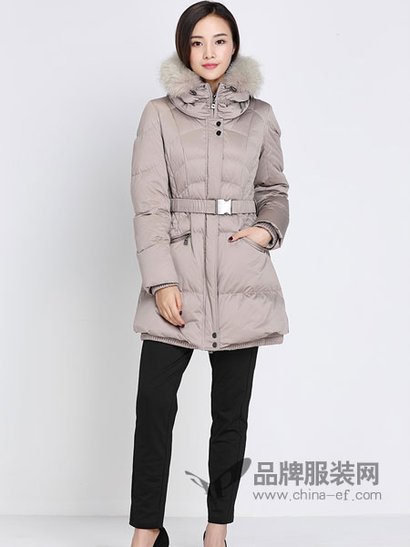 玳莎女装2017冬季韩版修身显瘦收腰狐狸毛帽圈中长款带帽羽绒服