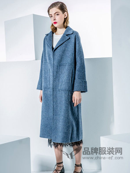 城市格调女装2017秋冬韩版时尚风范气质大方翻领中长款羊毛呢女外套
