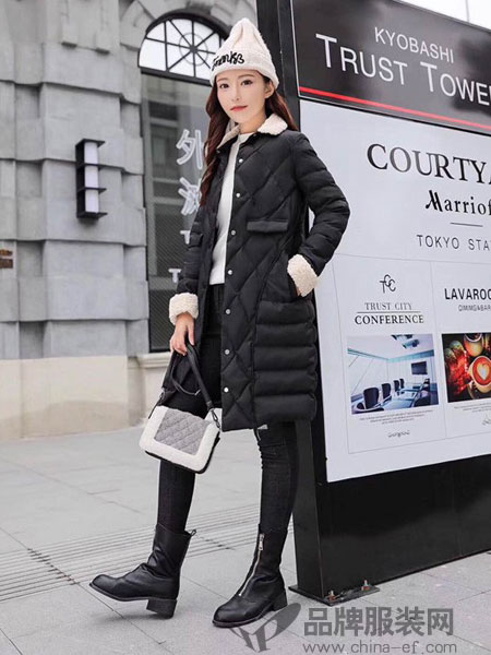 夏米朵女装2017秋冬韩版长袖中长款外套