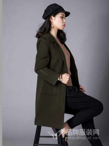 芮色女装2017冬季双面羊绒大衣中长款韩版宽松呢子外套