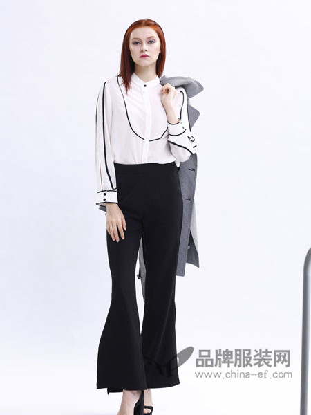 兰黛 赫本女装长袖韩范洋气雪纺潮韩版时尚职业衬衫