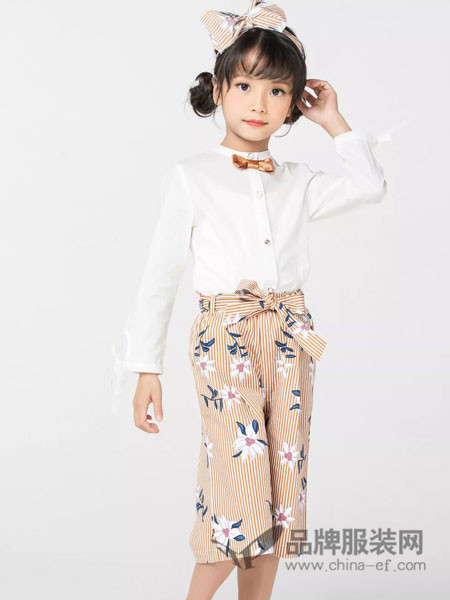 力果 - LIGUO童装2018春显瘦纯白色系蝴蝶结衬衫
