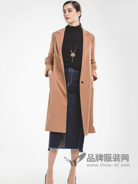 茉诗可可女装2018春时尚优雅气质中长西装领外套