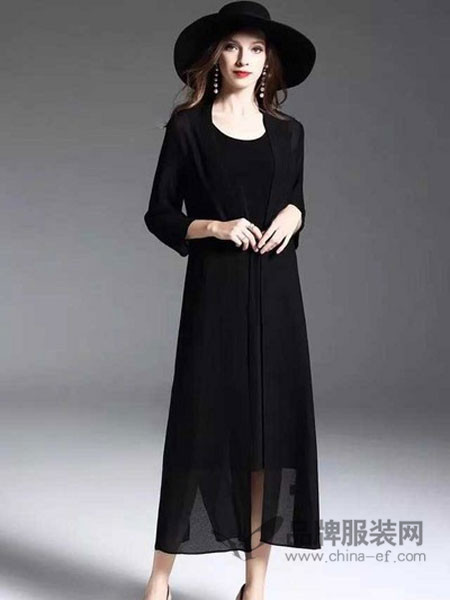 布衣由黛女装2018春夏黑色显瘦气质型外衣