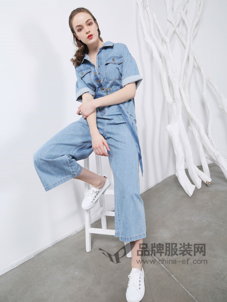 欧玥女装2018夏季时尚休闲牛仔连体裤