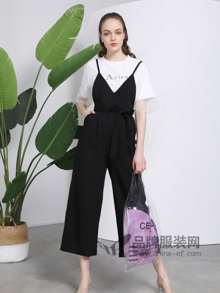 欧玥女装2018夏季时尚个性吊带连体裤