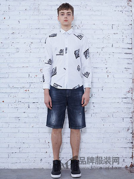左（ZUO）男装2018春夏长袖休闲商务修身韩版潮流白衬衣