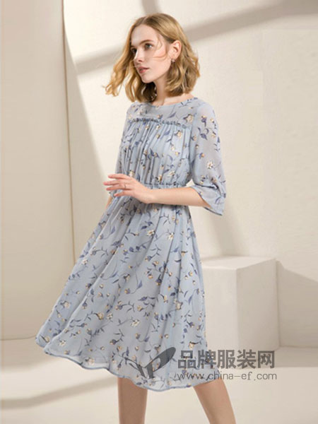 米素女装2018春夏新款韩版气质仙女雪纺中长款裙子
