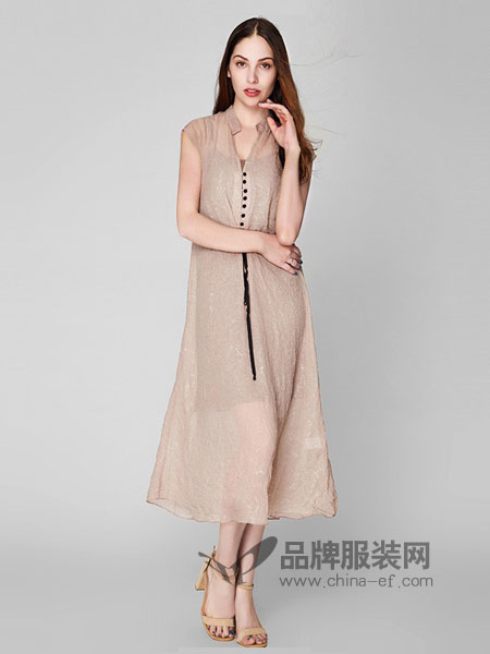 依维妮女装2018春夏新款两件套修身显瘦短袖时尚透气连衣裙