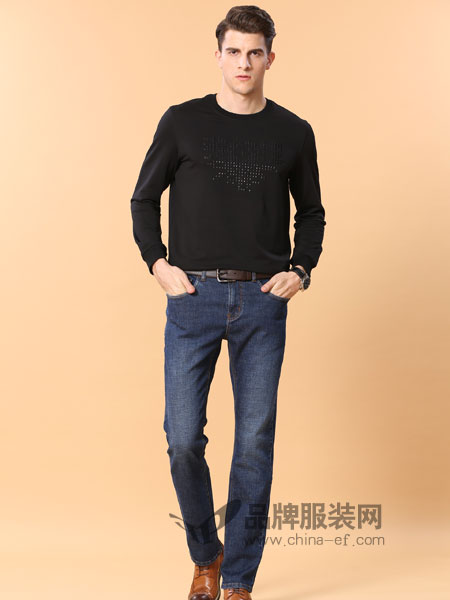 男人智造男装2018秋冬新品韩版修身圆领套头学生长袖T恤青年上衣