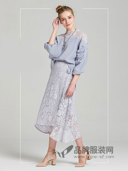 特芙娜女装2018春夏假两件中长款碎花裙少女一字领荷叶边连衣裙