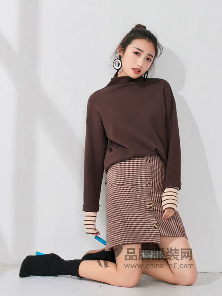 M+女装2018秋冬韩版修身长袖打底衫毛衣上衣