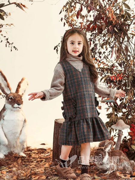 兔子杰罗童装2018秋季背带裙中大女童韩版裙子打底衫两件套